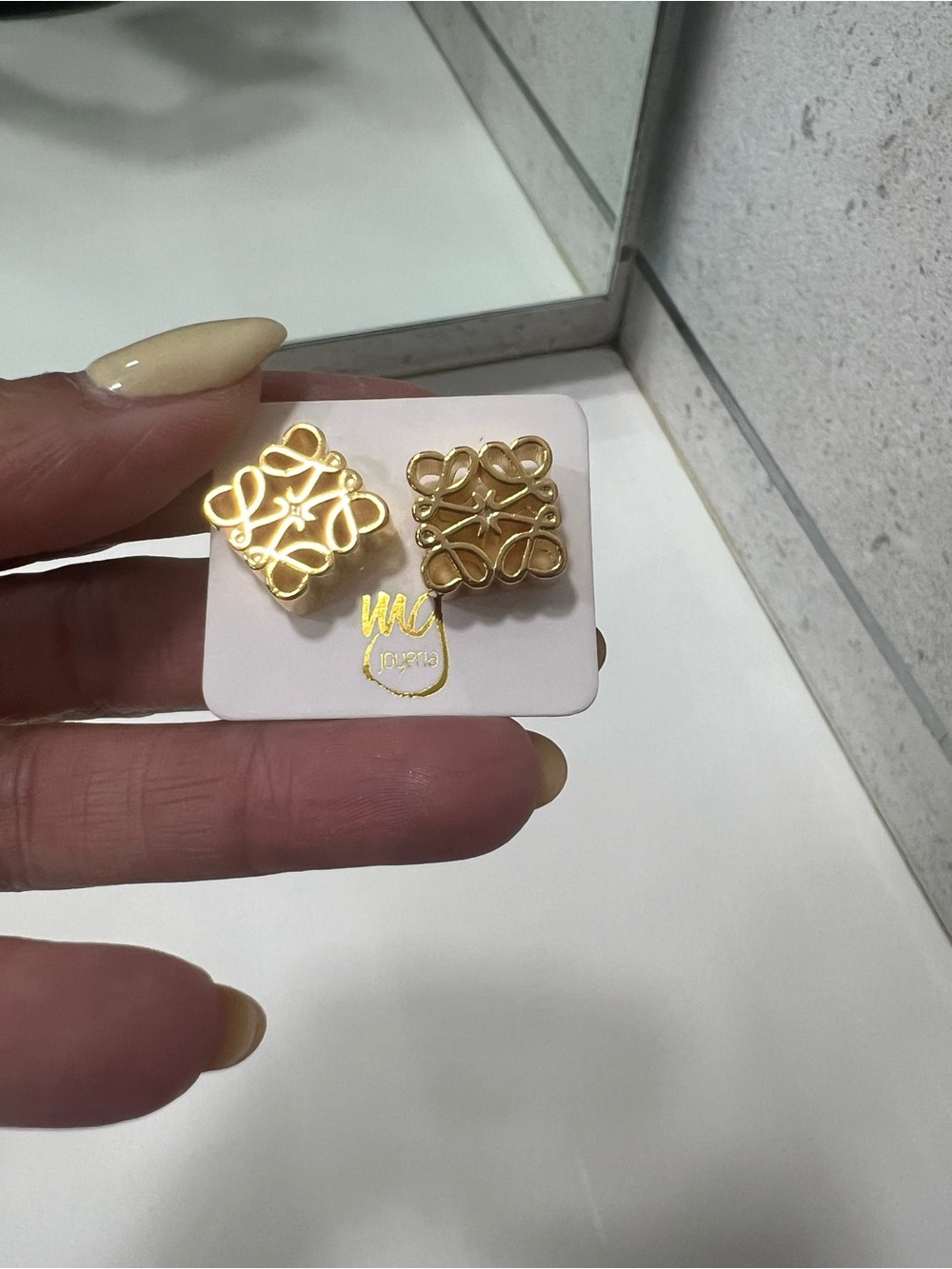 Signature Gold Square Filigree Stud Earrings